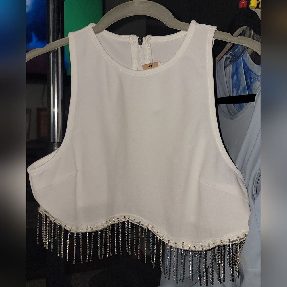 Rhinestone Crop Top